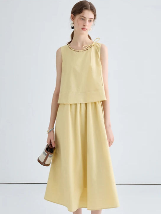 Summer Sleeveless Midi Dress – Relaxed Fit with Adjustable Straps