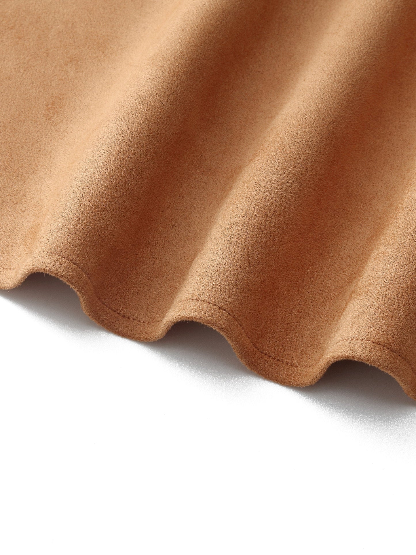 Brown Suede Lace-Spliced Mini Dress – Elegant Autumn Statement