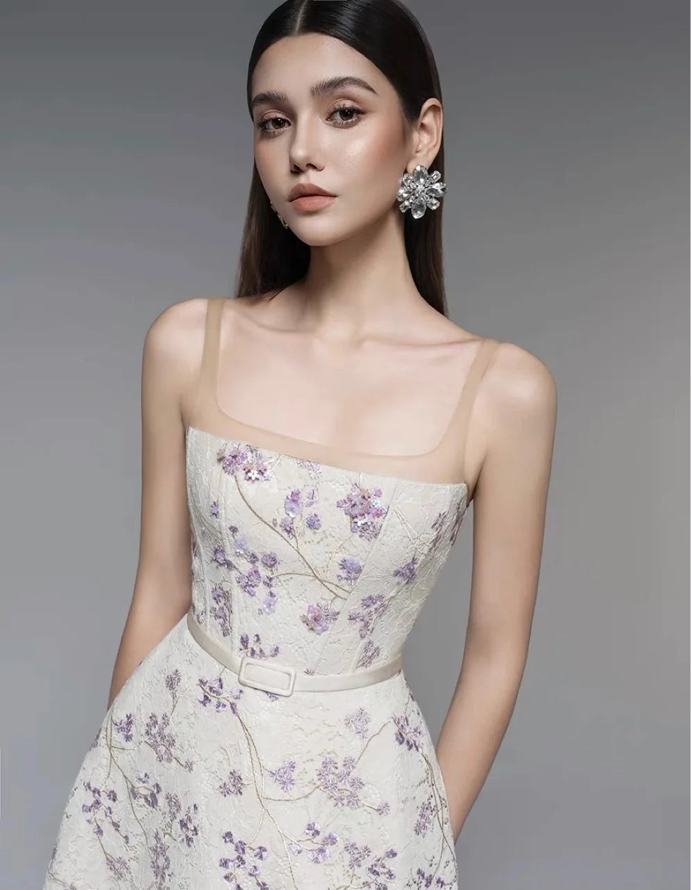 Embellished Sparkle A-Line Gown – Sleeveless Maxi Dress