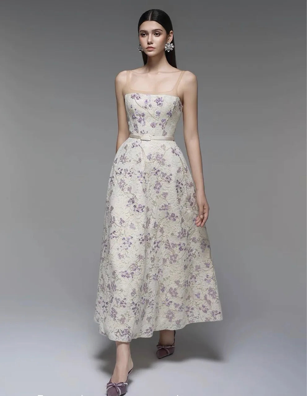 Embellished Sparkle A-Line Gown – Sleeveless Maxi Dress