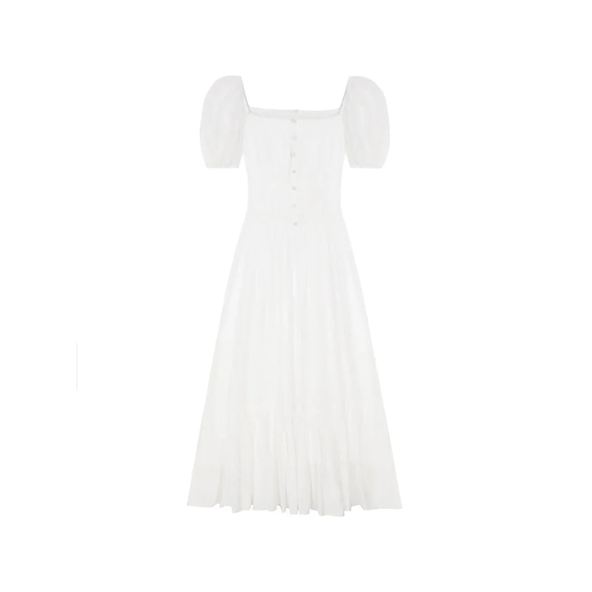 Square Neck Puff Sleeve Maxi Dress