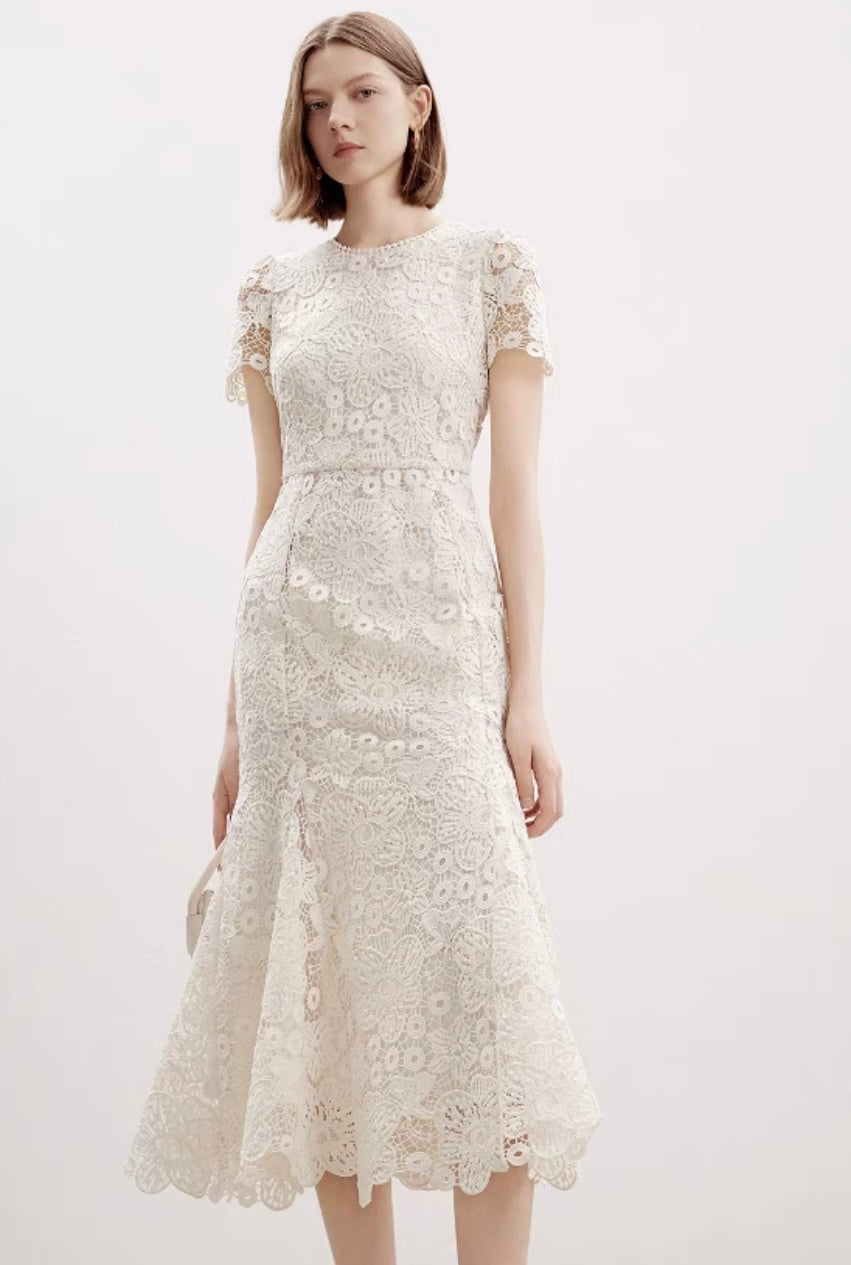 Timeless Grace Lace Midi Dress
