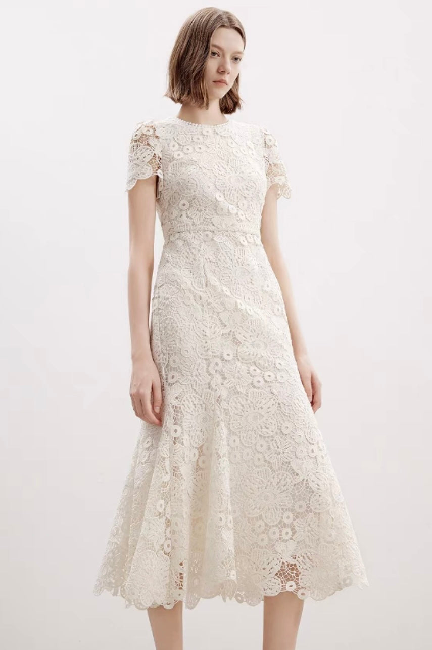 Timeless Grace Lace Midi Dress