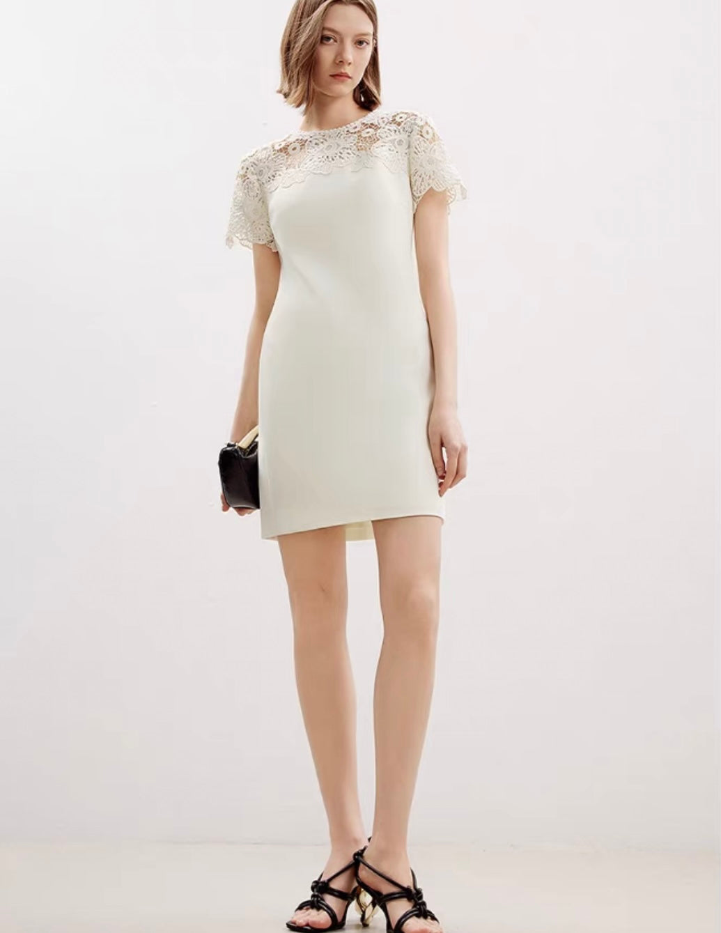 Elegant Embroidered Wrap Mini Dress
