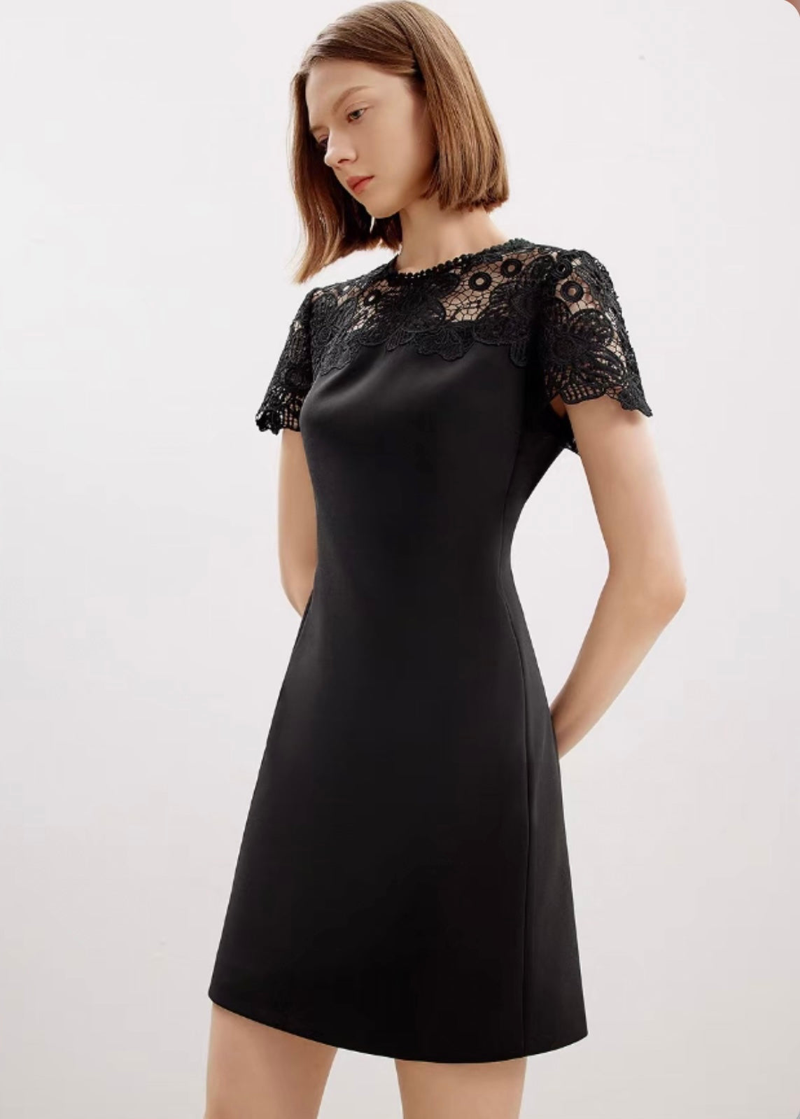 Elegant Embroidered Wrap Mini Dress