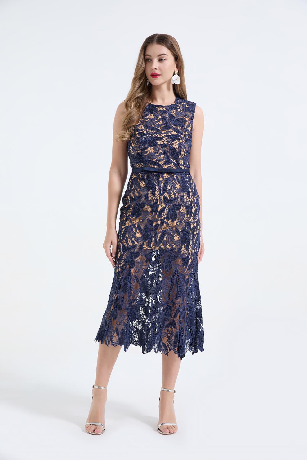 Embroidered Fishtail Maxi Dress