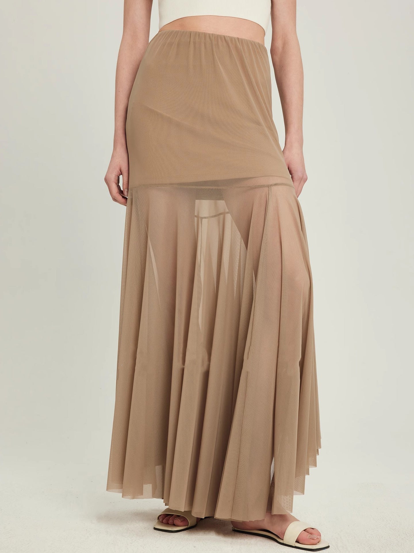 Urban Edge Tulle Panel Maxi Skirt