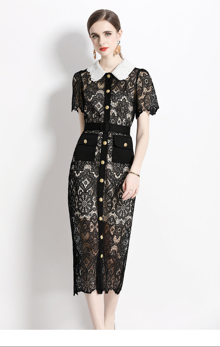 Lace Elegance Slim Fit Midi Dress