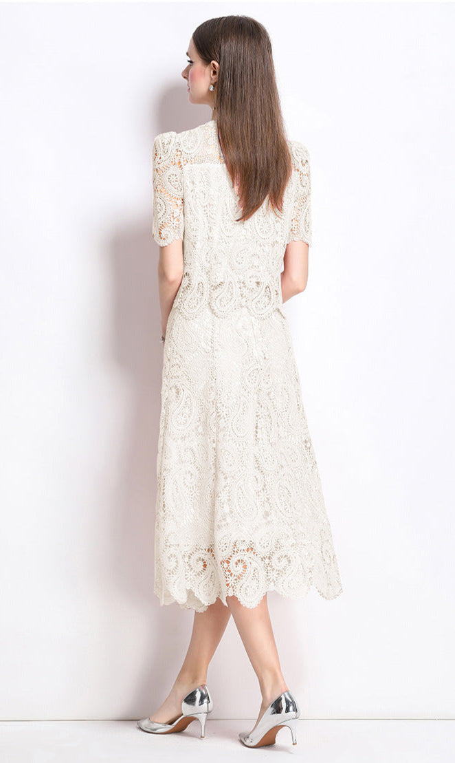 Retro Waterproof Lace Two-Piece Set