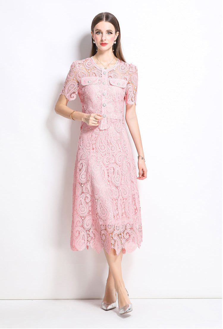 Retro Waterproof Lace Two-Piece Set