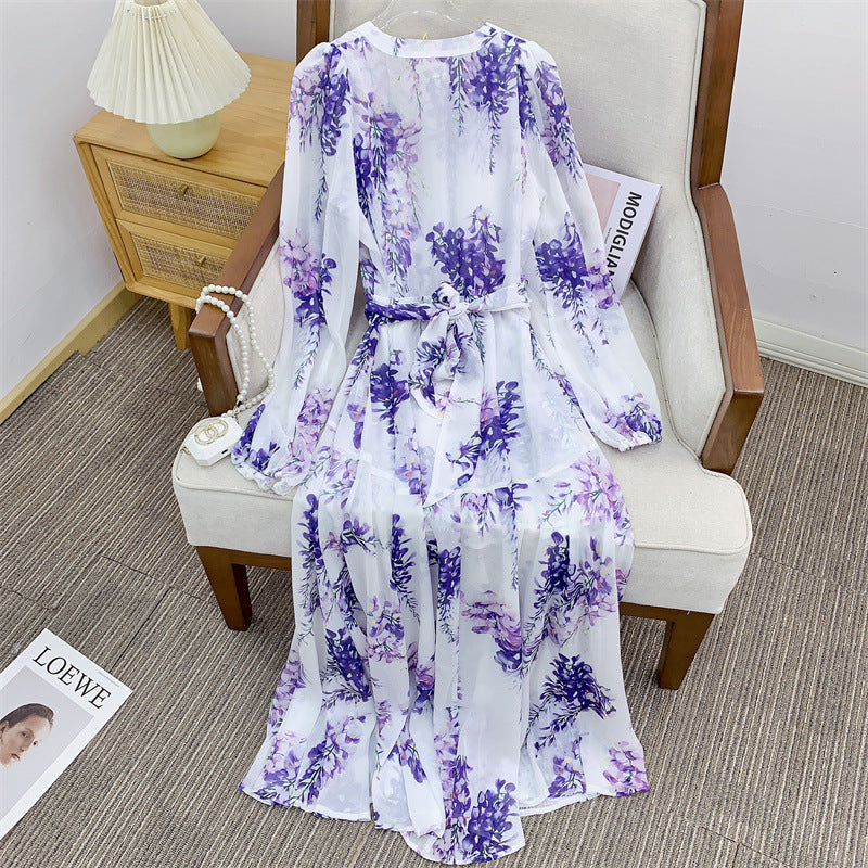 Mirella Embroidered Tulle Maxi Dress with Slit