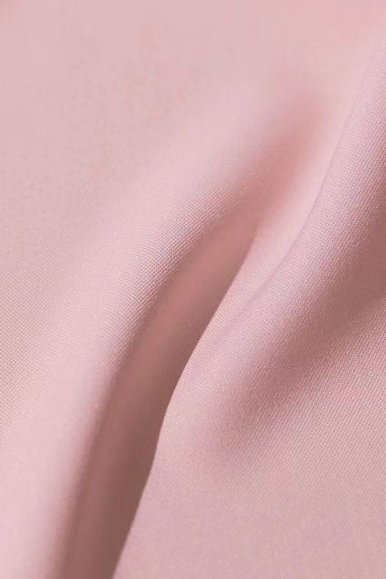 Pastel Blush Flowing Belted Trench Coat