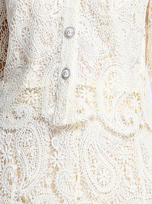 Retro Waterproof Lace Two-Piece Set
