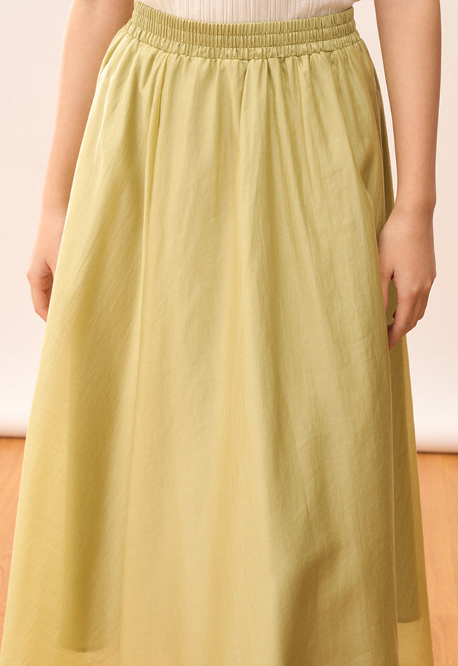 High-Waisted Lightweight A-Line Tencel Skirt