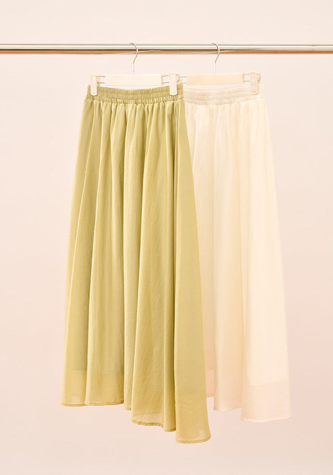 High-Waisted Lightweight A-Line Tencel Skirt