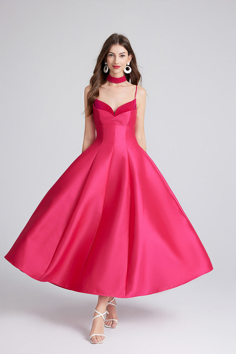 Monaco Glow Satin Evening Dress