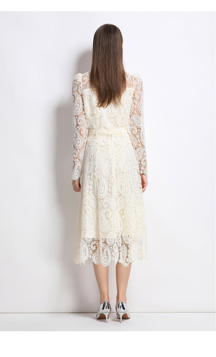 Retro Waterproof Lace Two-Piece Set