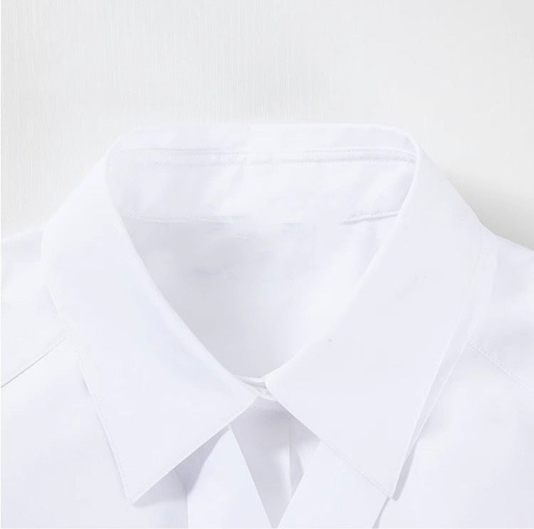 Detachable Tie Cropped Shirt