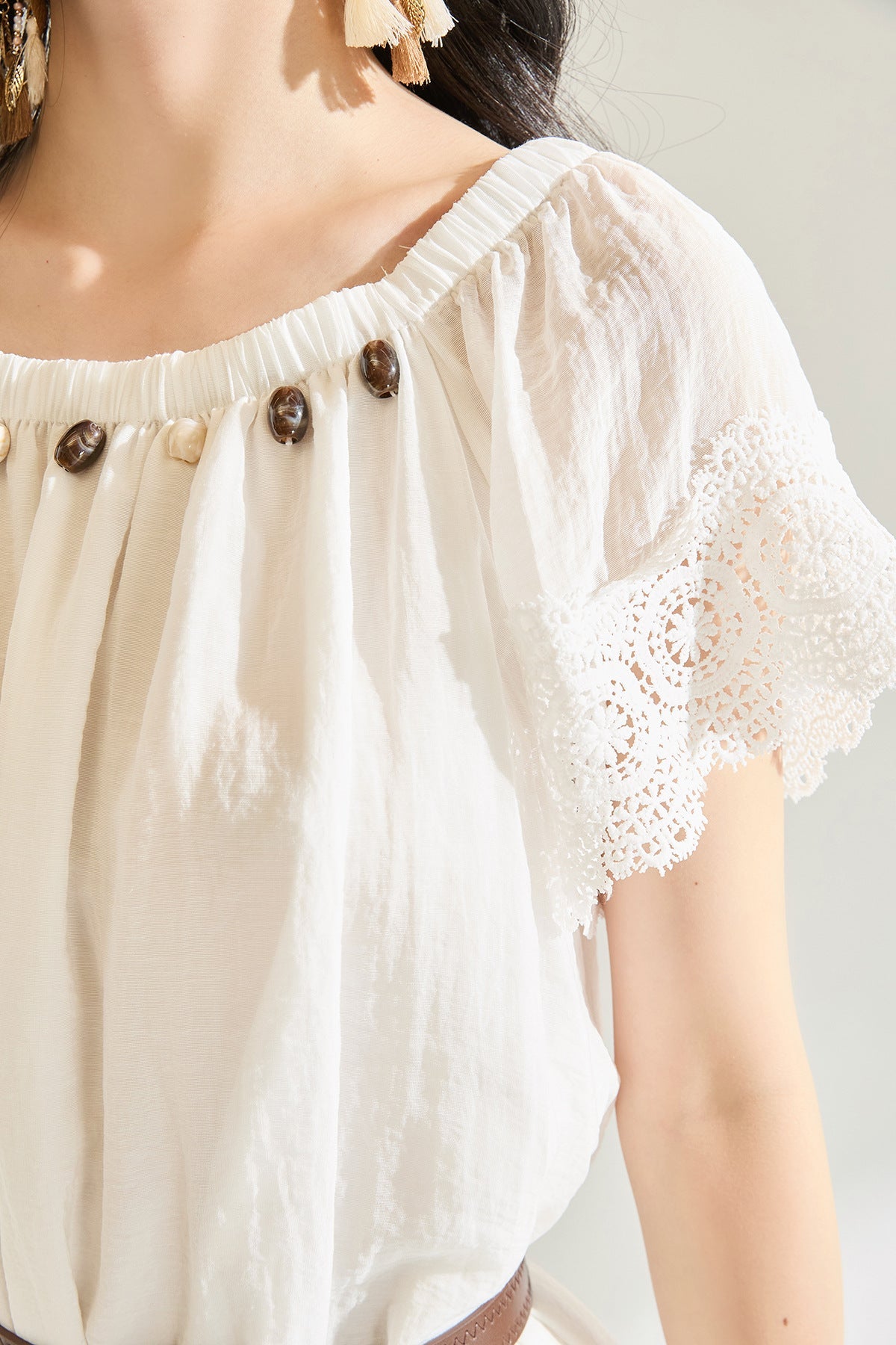 Stage Light One-Shoulder Belted Summer Dress