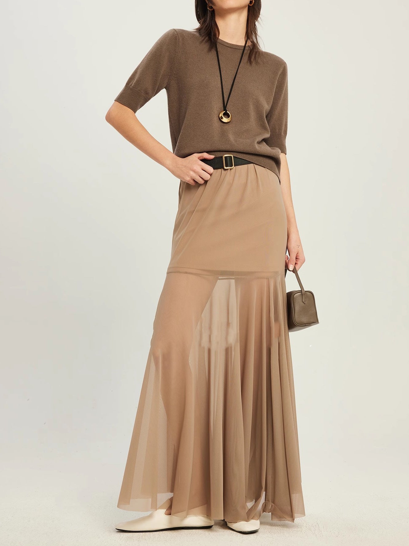 Urban Edge Tulle Panel Maxi Skirt