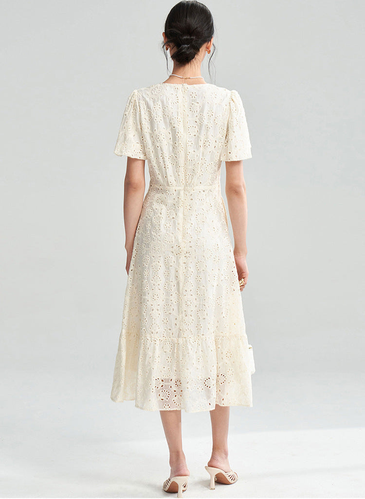 Moonlight Embroidered Summer Dress – Tencel Elegance