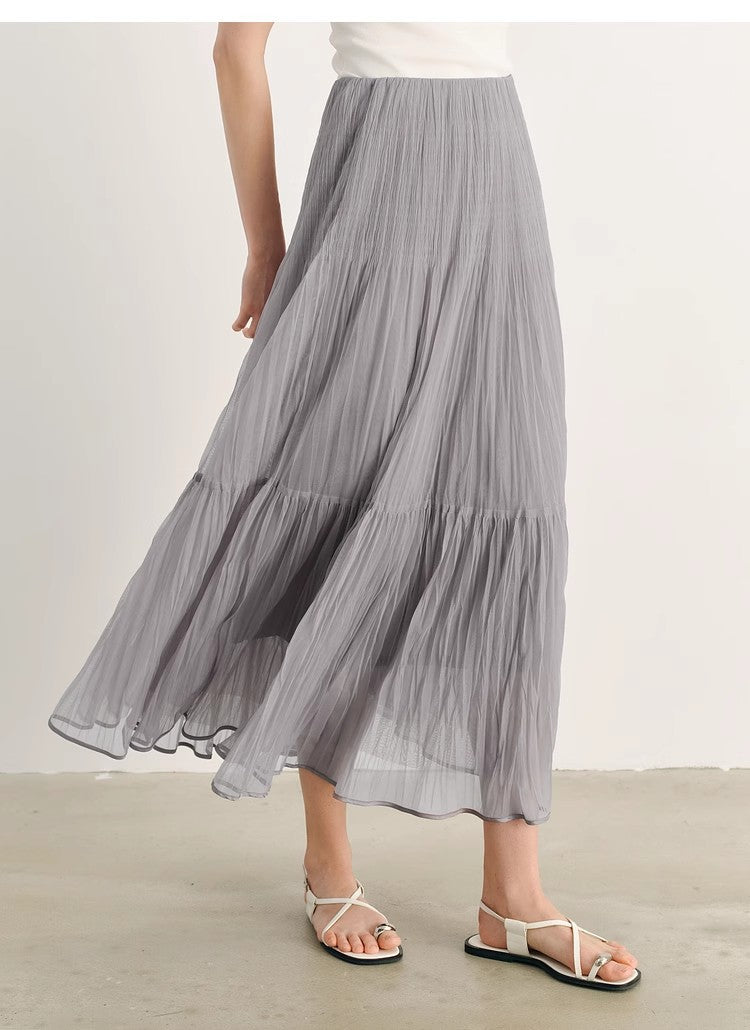 High-Waisted Flowy Tulle Skirt