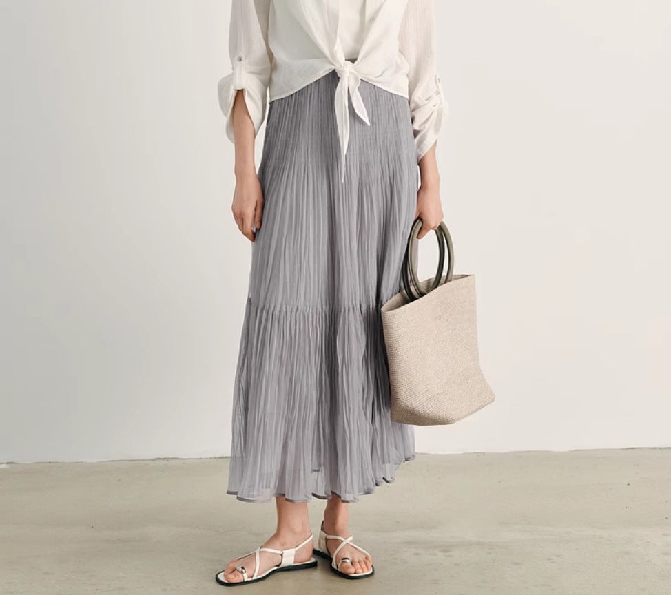 High-Waisted Flowy Tulle Skirt