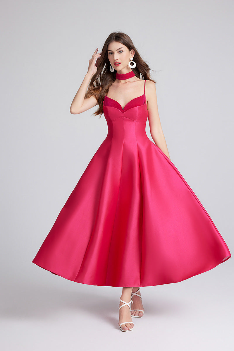 Monaco Glow Satin Evening Dress