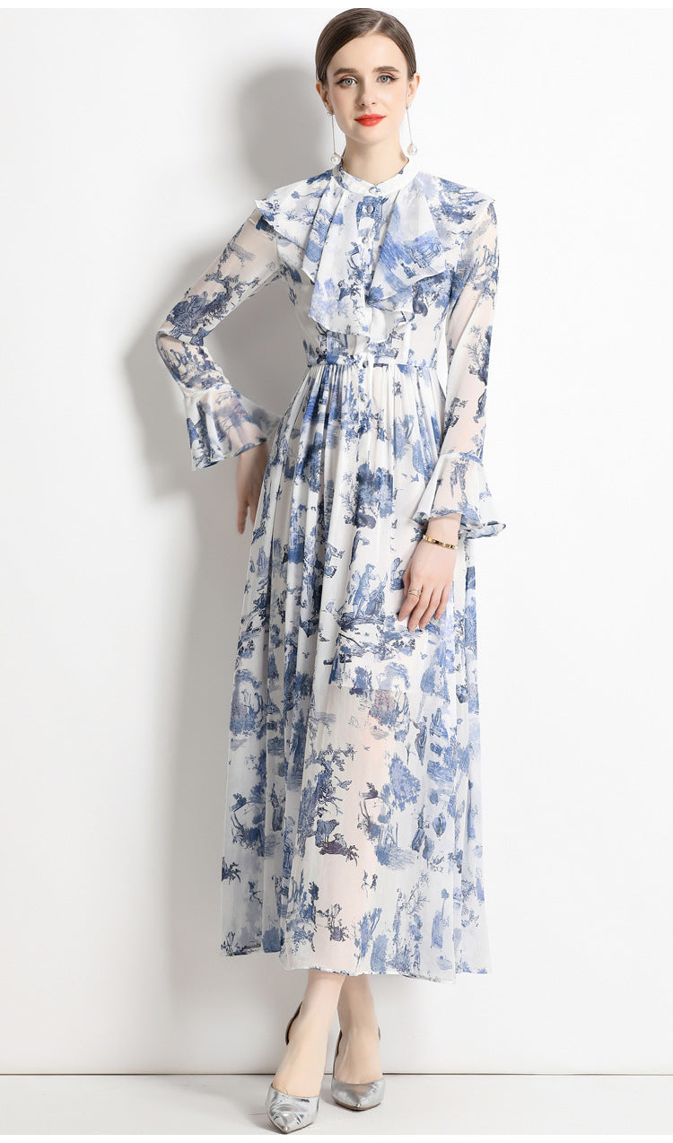 Ink Print Shirt Dress