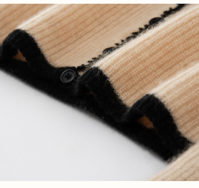 Color-Block Cashmere Cardigan