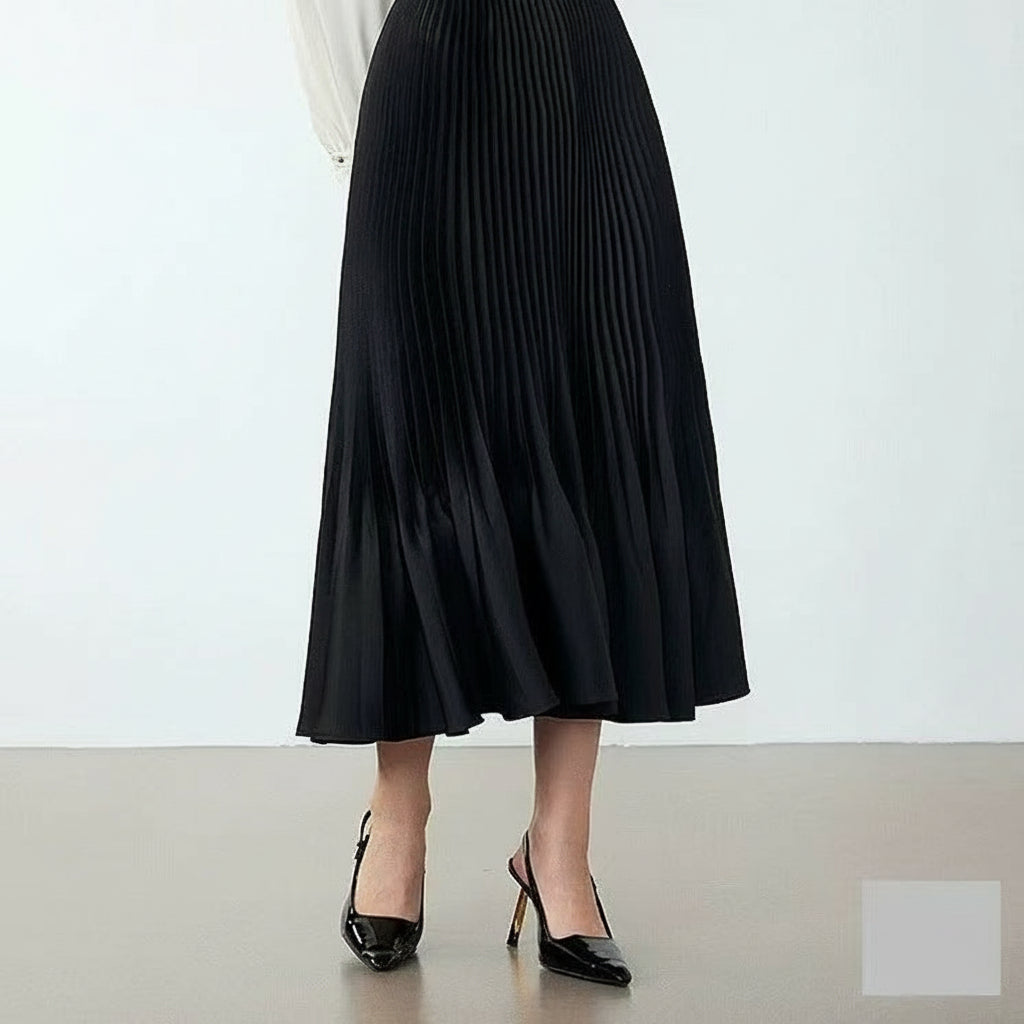 Shimmer Pleated Mermaid Midi Skirt