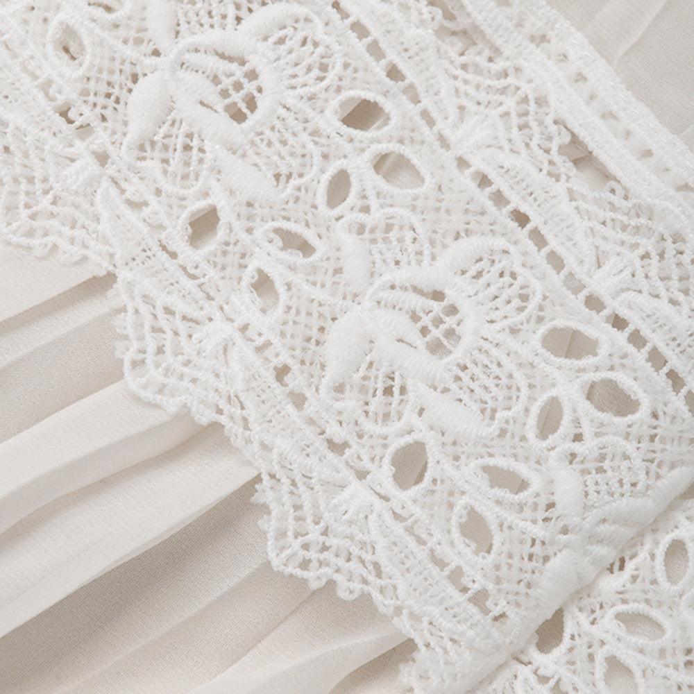 Layered Lace Embroidered Tea Dress