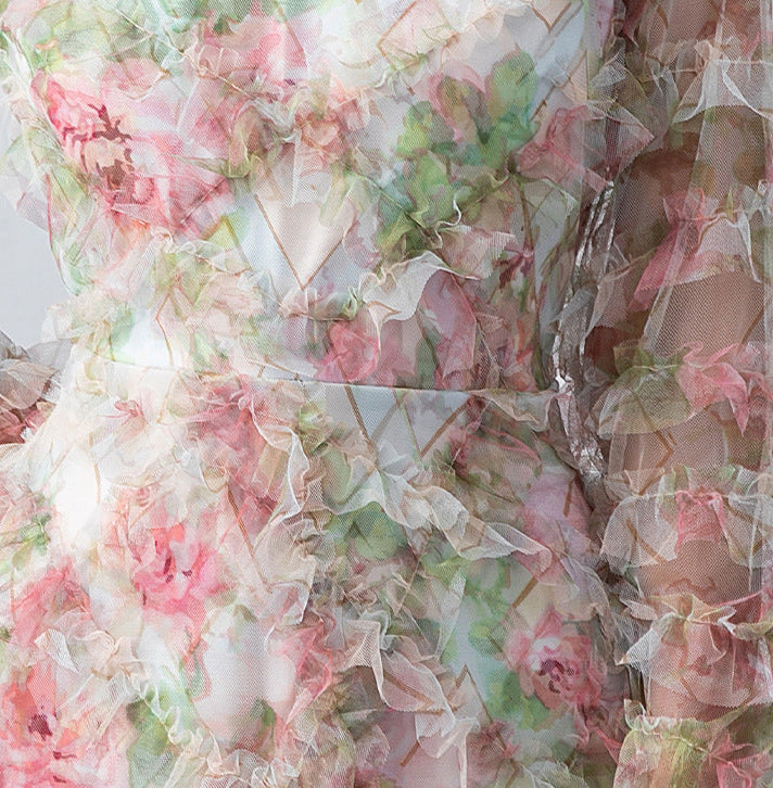 Elegant Floral Princess Maxi Dress