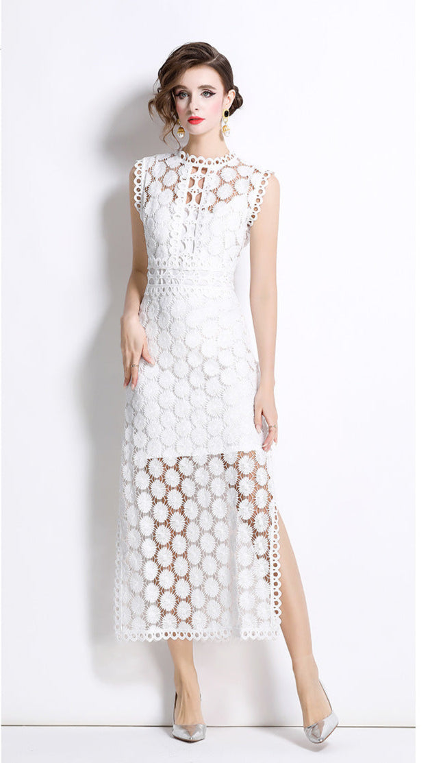 Lace Detail Two-Piece Maxi Dress Set