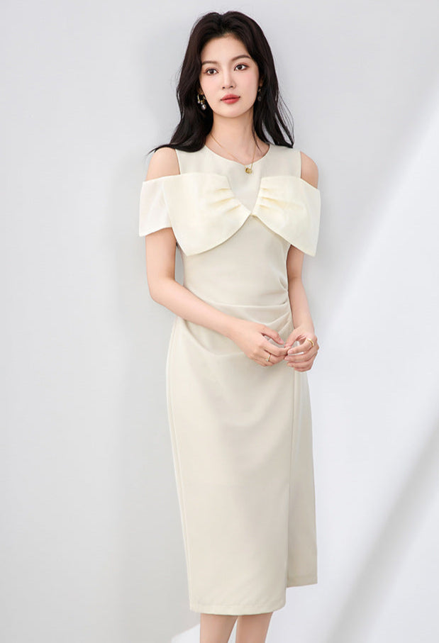 Summer Elegance Bow-Tie Midi Dress