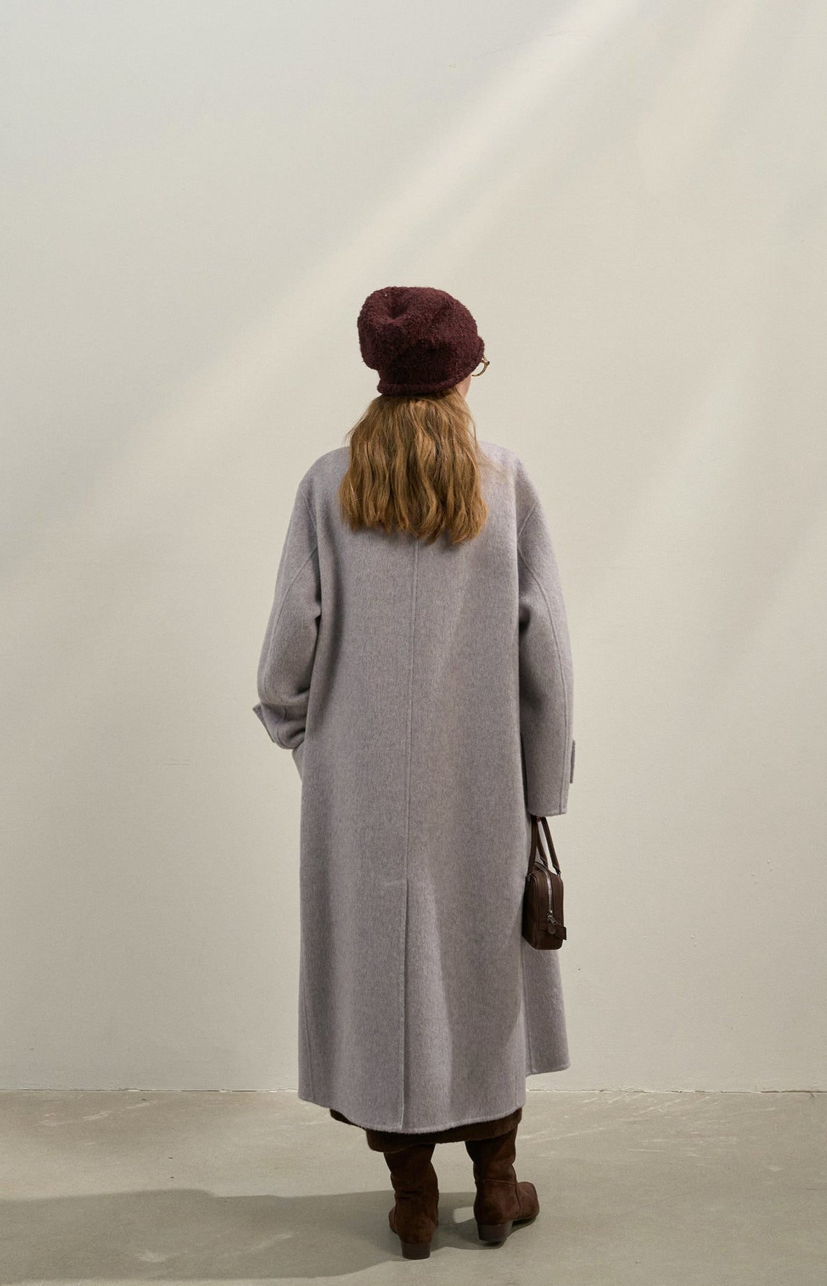 Premium Lamb Wool Shawl Collar Coat – Soft & Elegant Winter Overcoat