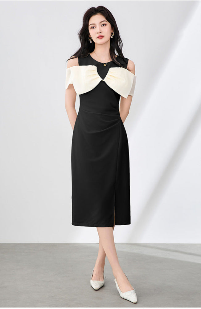 Summer Elegance Bow-Tie Midi Dress
