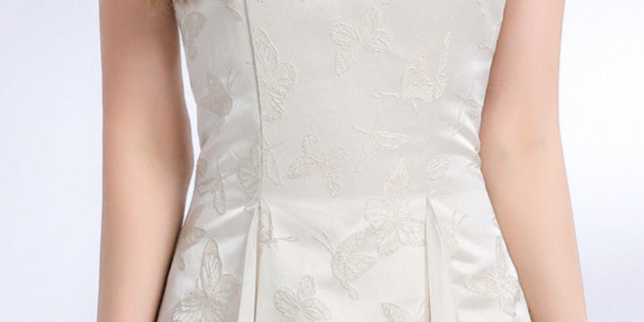 Jacquard Lace Detail Midi Dress