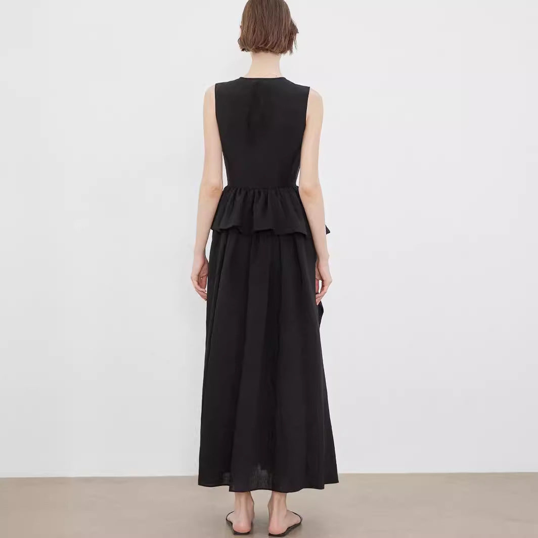 Elegant A-Line Sleeveless Summer Midi Dress