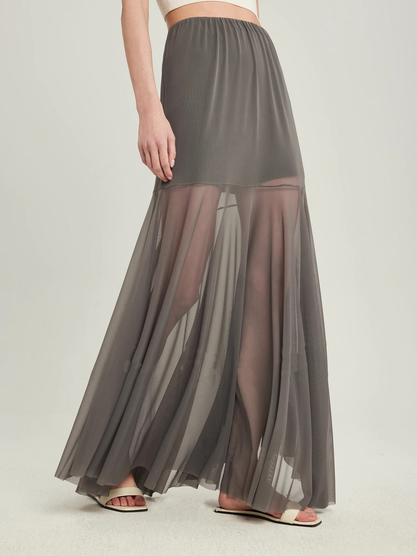 Urban Edge Tulle Panel Maxi Skirt