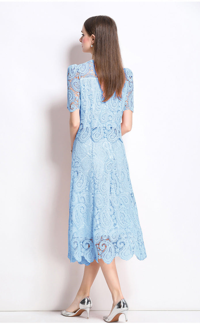 Retro Waterproof Lace Two-Piece Set