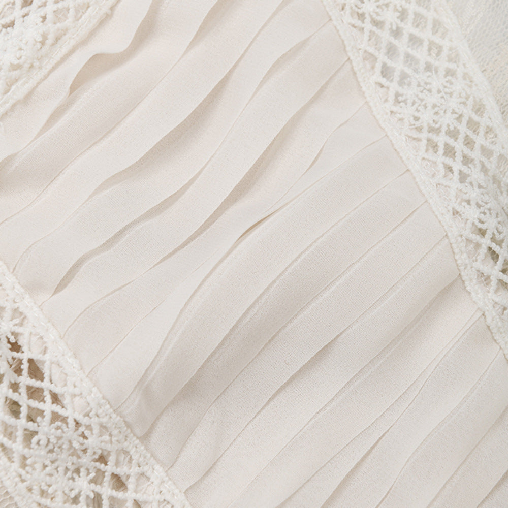 Layered Lace Embroidered Tea Dress