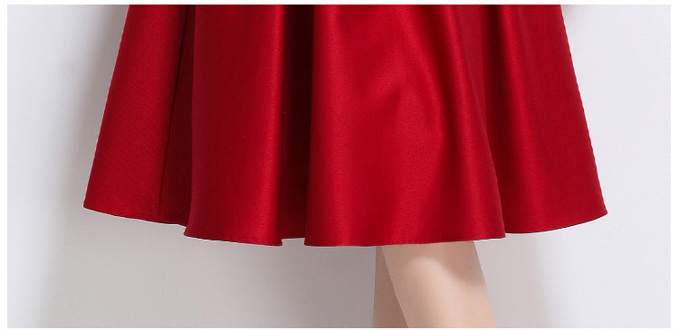 Elegant Sleeveless A-Line Dress in Red