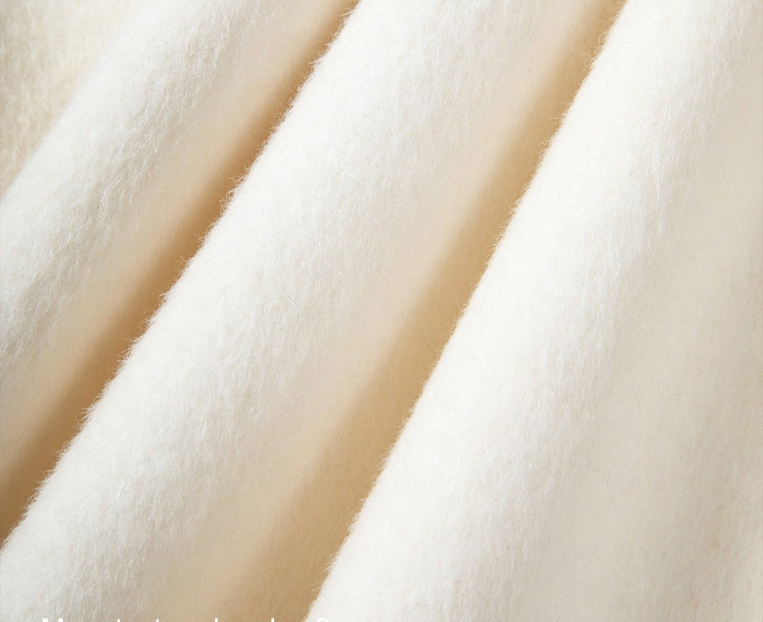 Classic Long Wool-Alpaca Coat – Double-Breasted British Style