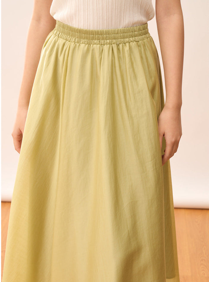 High-Waisted Lightweight A-Line Tencel Skirt