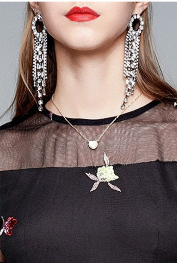 Elegant Summer Dress with Colorful Embroidery