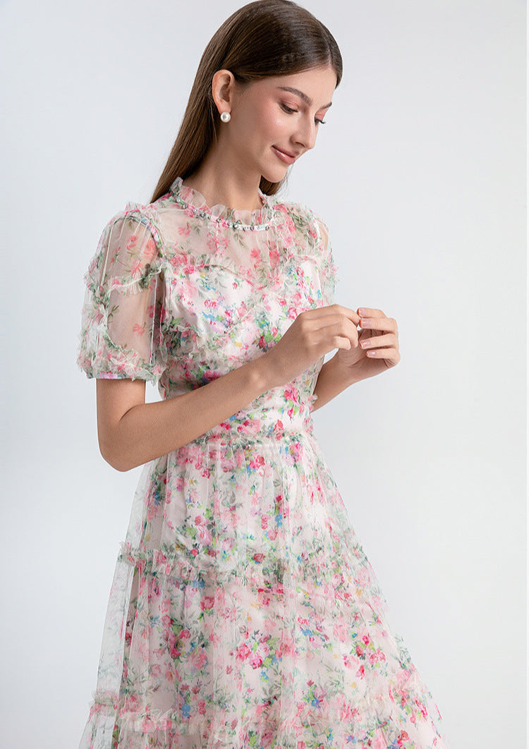 Floral Tulle Midi Dress