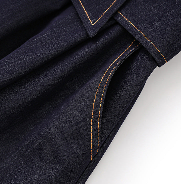 Silken Touch Cotton Denim Midi Dress