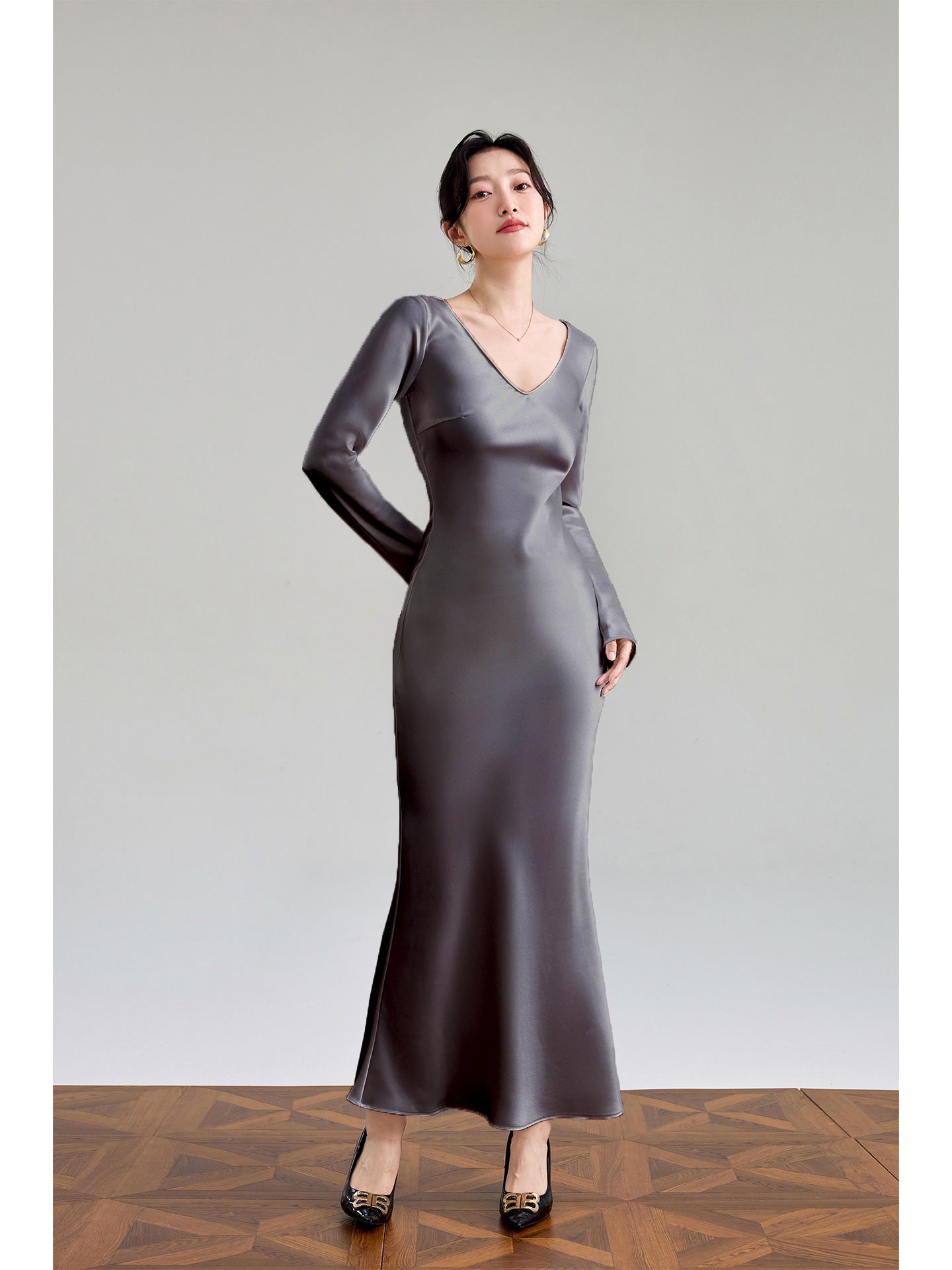 Celeste Bias Satin Dress