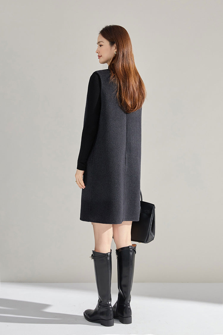 Double-Sided Cashmere Tencel Wool Sleeveless Dress – Short & Long Options